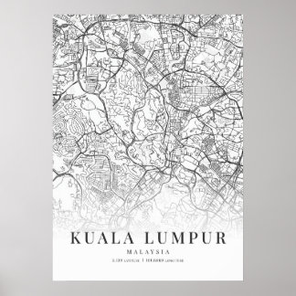 Kuala Lumpur City Map Poster
