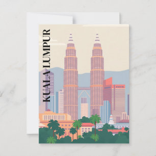 Kuala Lumpur Malaysia Art Deco Towers Cityscape Postcard