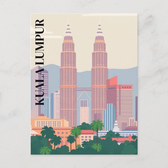 Kuala Lumpur Malaysia Art Deco Towers Cityscape Postcard (Front)