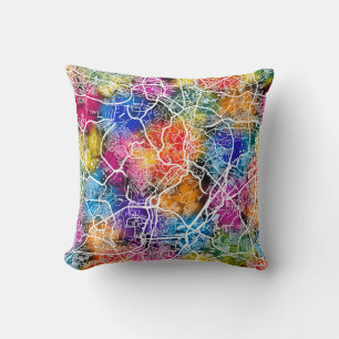  Kuala Lumpur Malaysia City Map Cushion