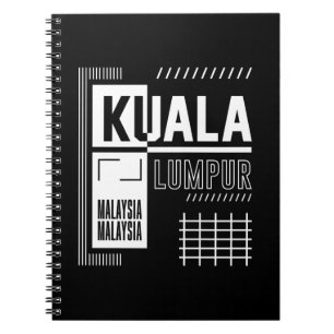 Kuala Lumpur Malaysia Modern Urban Typography Desi Notebook
