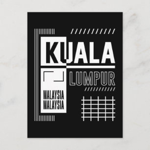 Kuala Lumpur Malaysia Modern Urban Typography Desi Postcard