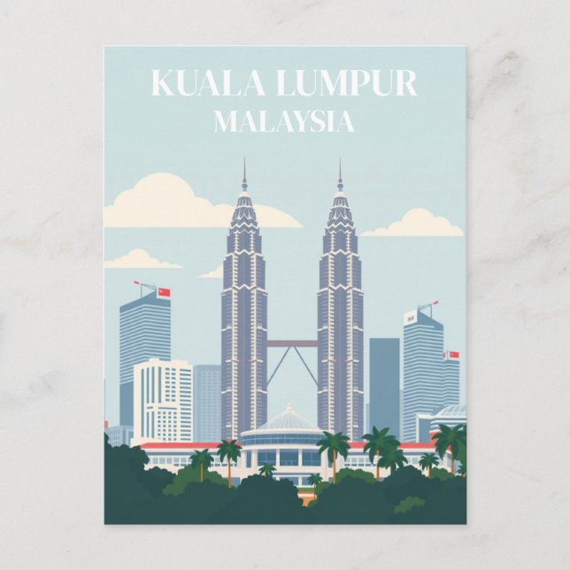 Kuala Lumpur Malaysia Petronas Towers Skyline City Postcard (Front)