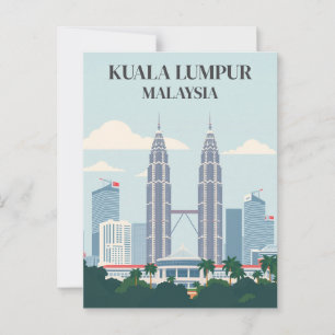 Kuala Lumpur Malaysia Petronas Towers Skyline Postcard