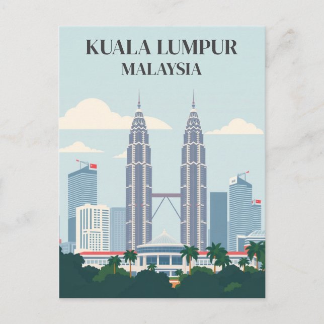 Kuala Lumpur Malaysia Petronas Towers Skyline Postcard (Front)