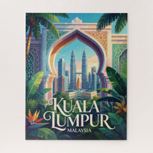 Kuala Lumpur Malaysia Petronas Towers Travel Jigsaw Puzzle