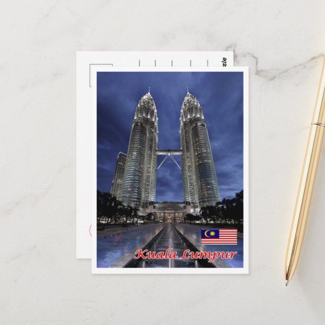 Kuala Lumpur - Malaysia - Petronas Twin Towers - Postcard (Front/Back In Situ)