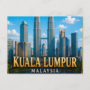 Kuala Lumpur Malaysia Skyline and Multicultural Postcard