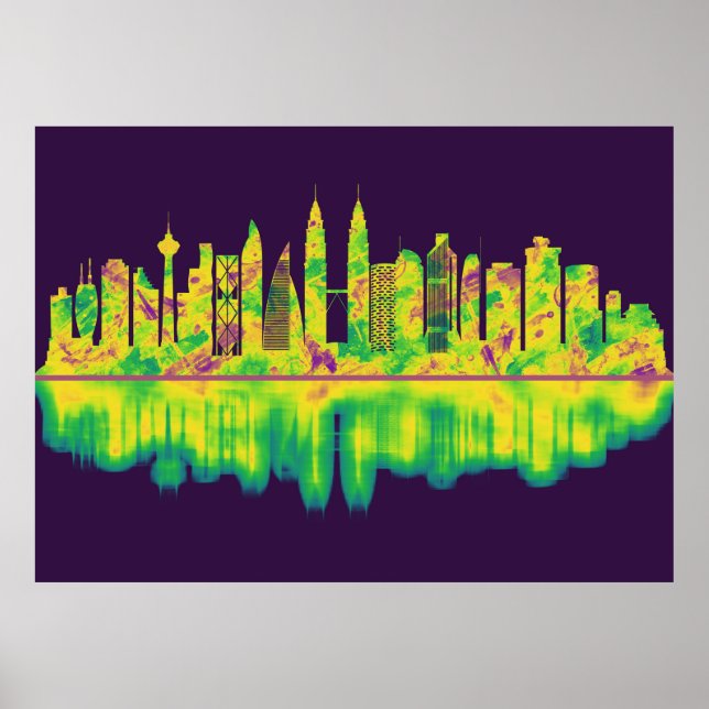 Kuala Lumpur Malaysia Skyline Poster (Front)