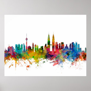 Kuala Lumpur Malaysia Skyline Poster