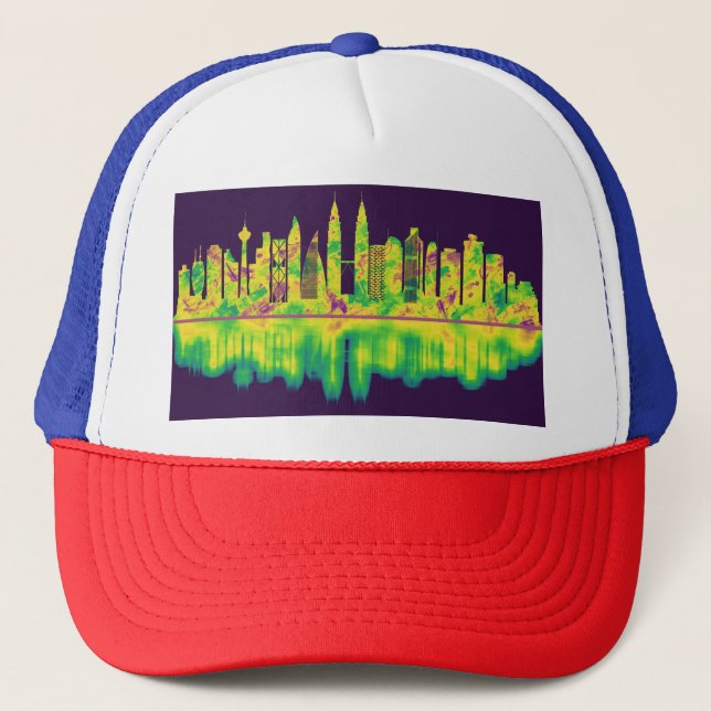 Kuala Lumpur Malaysia Skyline Trucker Hat (Front)