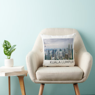 Kuala Lumpur Malaysia Skyline Vintage Souvenir Cushion