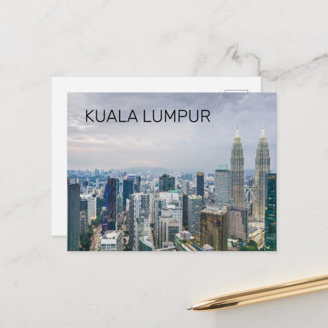 Kuala Lumpur Malaysia Skyline Vintage Souvenir Postcard (Front/Back In Situ)