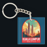 Kuala Lumpur Malaysia Travel Art Vintage Key Ring<br><div class="desc">Kuala Lumpur retro travel design. The city is also home to British colonial-era landmarks such as the Kuala Lumpur Railway Station and the Sultan Abdul Samad Building.</div>