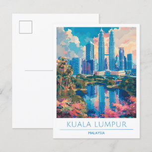 Kuala Lumpur Malaysia Vintage Travel  Postcard