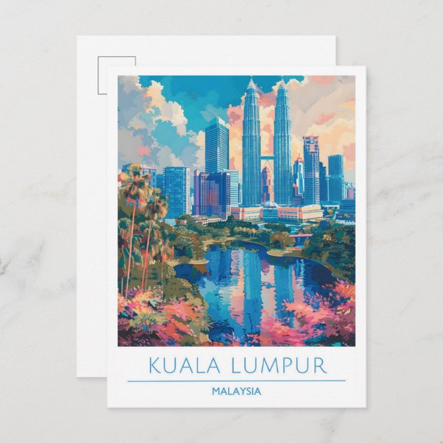 Kuala Lumpur Malaysia Vintage Travel  Postcard (Front/Back)