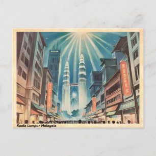 Kuala Lumpur Malaysia Vintage Travel Postcard