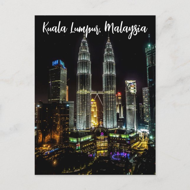 Kuala Lumpur Night Skyline Postcard (Front)