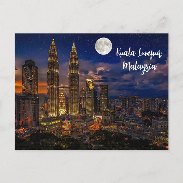 Kuala Lumpur Night Skyline Postcard (Front)