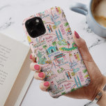 Kuala Lumpur pink illustrative travel map iPhone 11 Case<br><div class="desc">Kuala Lumpur pink illustrative travel map with a pink background. Original artwork by Caroline Bonne Müller</div>