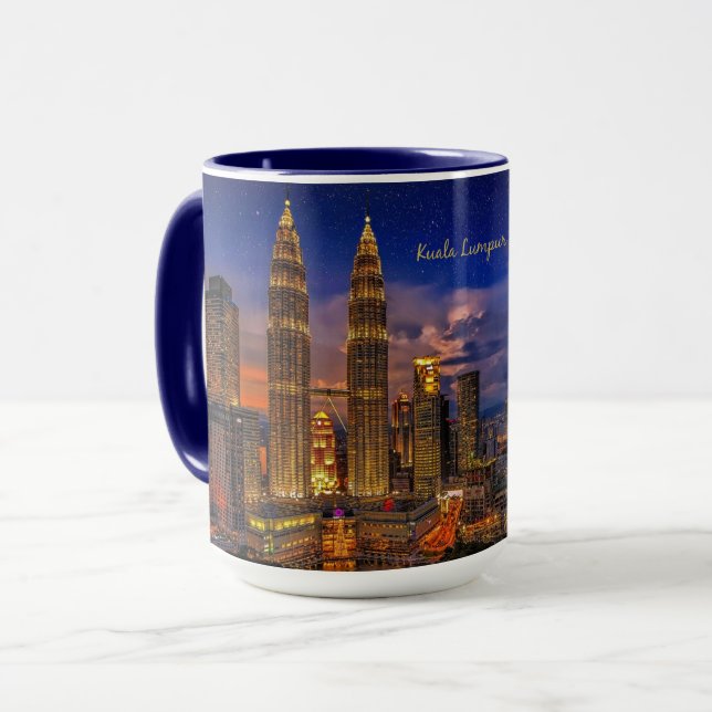 Kuala Lumpur skyline at night Mug (Front Left)