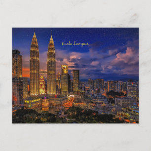 Kuala Lumpur skyline at night Postcard