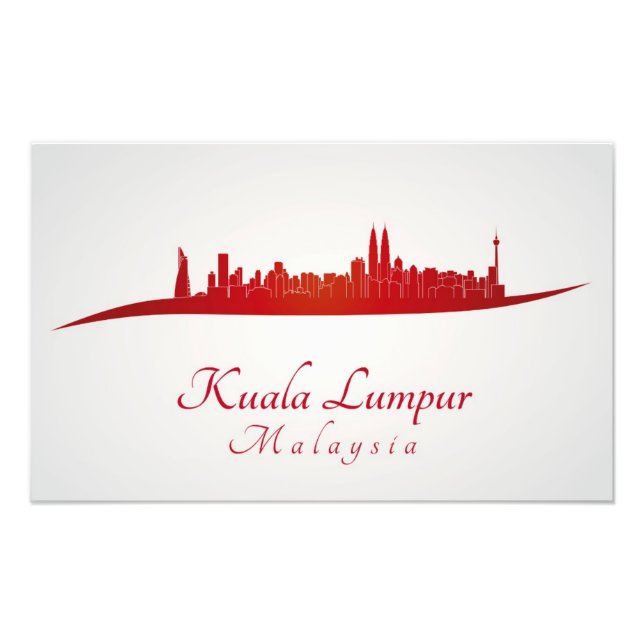 Kuala Lumpur skyline in red Photo Print (Front)