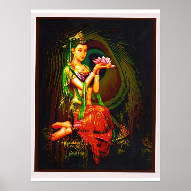 Kuan Yin and the Peacock Feather Poster (Front)
