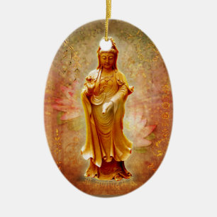 Kuan Yin Ceramic Tree Decoration