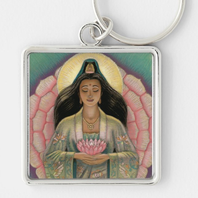 Kuan Yin Goddess of Compassion Key Ring (Front)