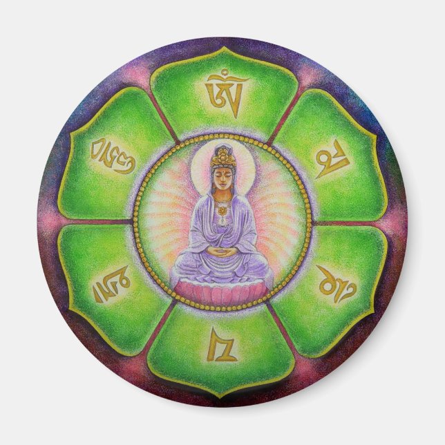 Kuan Yin "Om Mani Padme Hum" Magnet (Front)