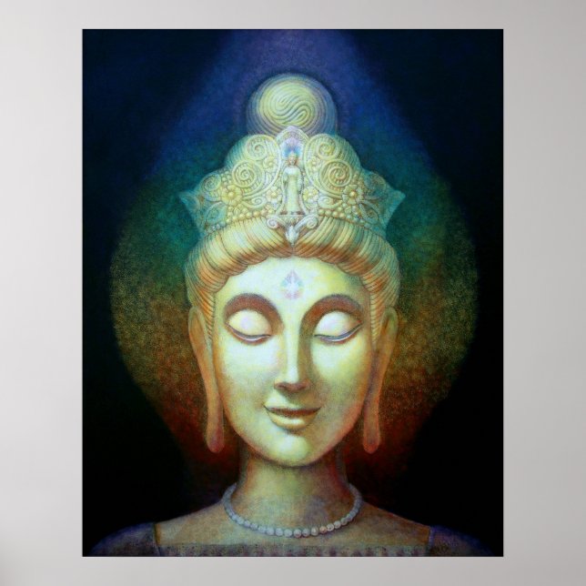 Kuan Yin Rainbow Aura Spiritual Goddess Art Poster (Front)