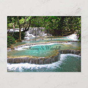 Kuang Si Waterfall, nature, Postcard