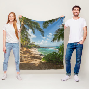Kuau Cove Beach Maui, Hawaii Fleece Blanket
