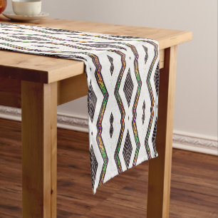 Kuba Cloth Motif Print Table Runner