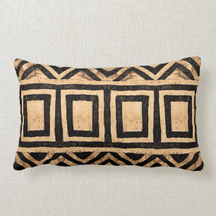Kuba Cloth Pattern Lumbar Pillow