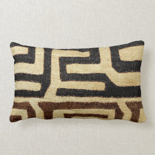 Kuba Cloth Pillow, 8/18 Lumbar Lighter Lumbar Cushion