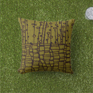 Kuba Cloth Print Throw Pillow