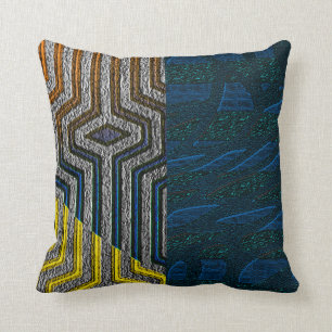 Kuba Cloth Print Throw Pillow