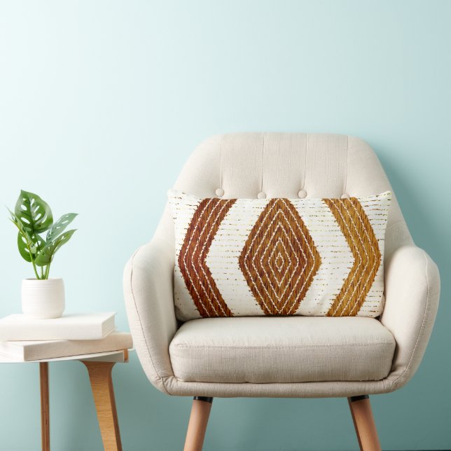 Kuba Culture Afrocentric Geometric Throw Pillow (Chair)