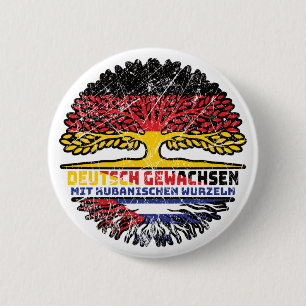 Kuba Kubanisch Deutsch Deutschland Baum Wurzel 6 Cm Round Badge