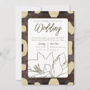 Kuba Mud Cloth Pattern Tribal African Wedding Invitation