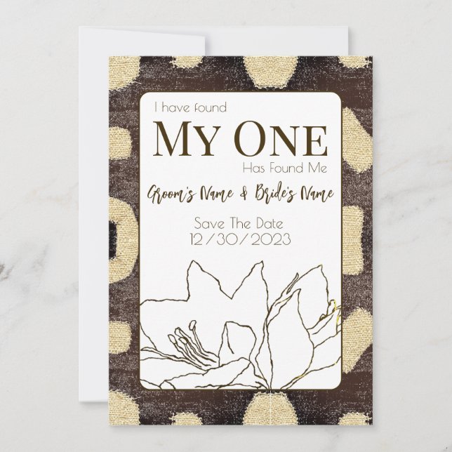 Kuba Mud Cloth Pattern Tribal African Wedding Save The Date (Front)