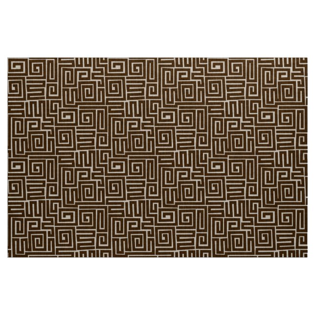 Kuba Style Pattern 280922 - Dark Brown Fabric (Yard)