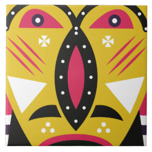 kuba tribal ceramic tile