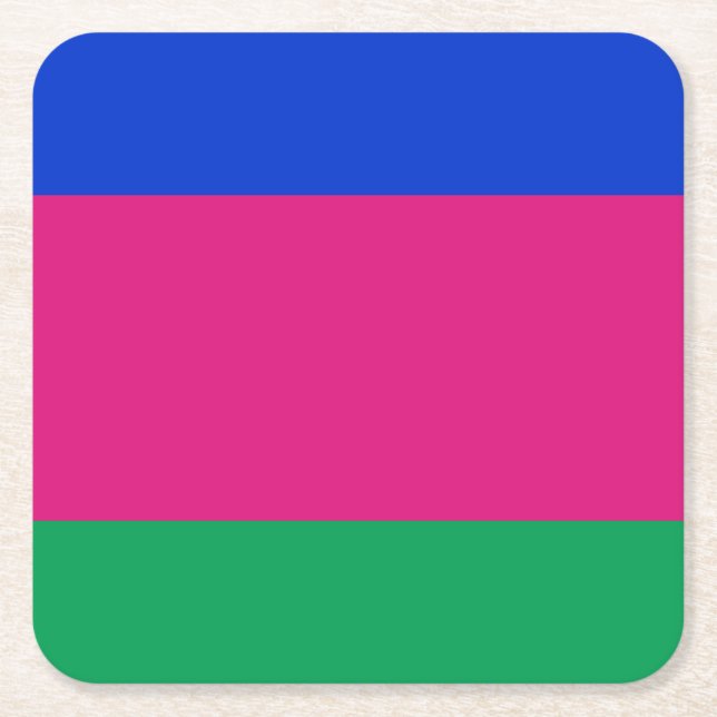 Kuban People's Republic Flag Square Paper Coaster (Front)