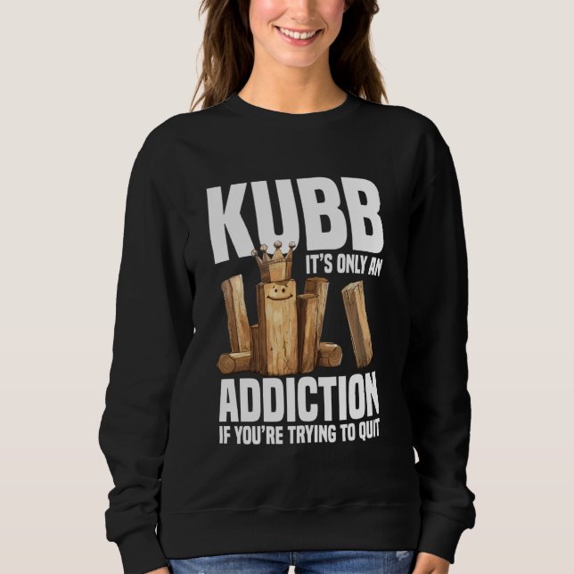 Kubb Set Viking Chess Legend Lawn Game Player Viki Sweatshirt (Front)
