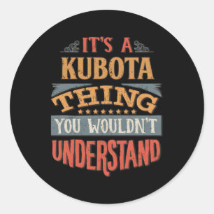Kubota Name Classic Round Sticker