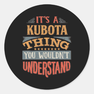 Kubota Name Classic Round Sticker