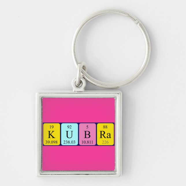 Kübra periodic table name keyring (Front)